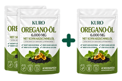 2 Beutel plus 1 gratis Kuro Oregano-Öl