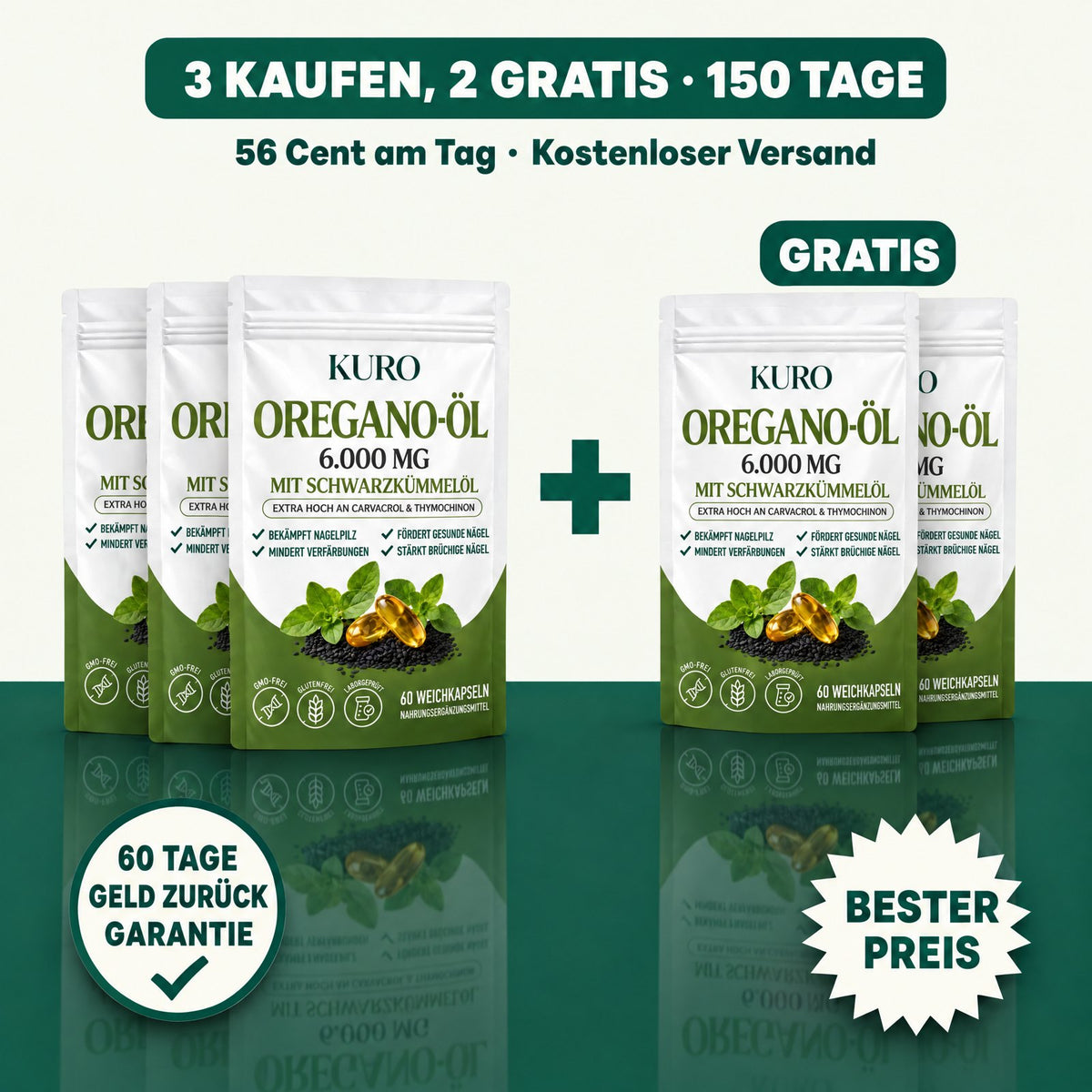 3 kaufen, 2 gratis, 150 Tage
