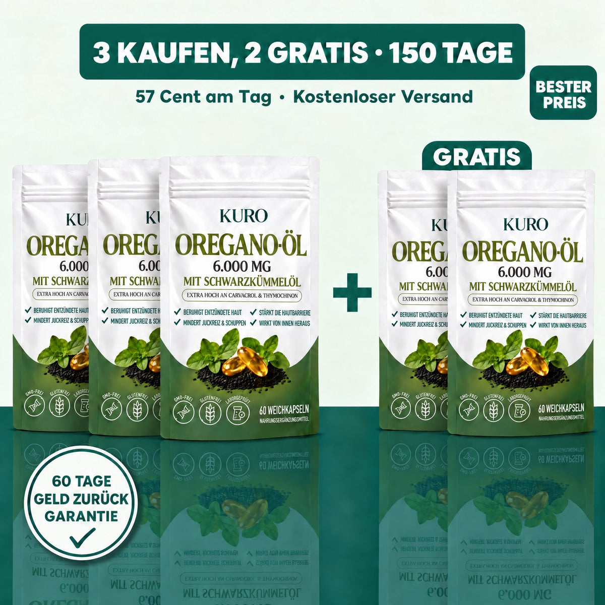 3 kaufen, 2 gratis, 150 Tage