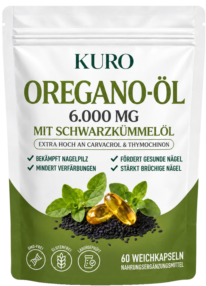 Kuro Oregano-Öl 6.000 mg mit Schwarzkümmelöl