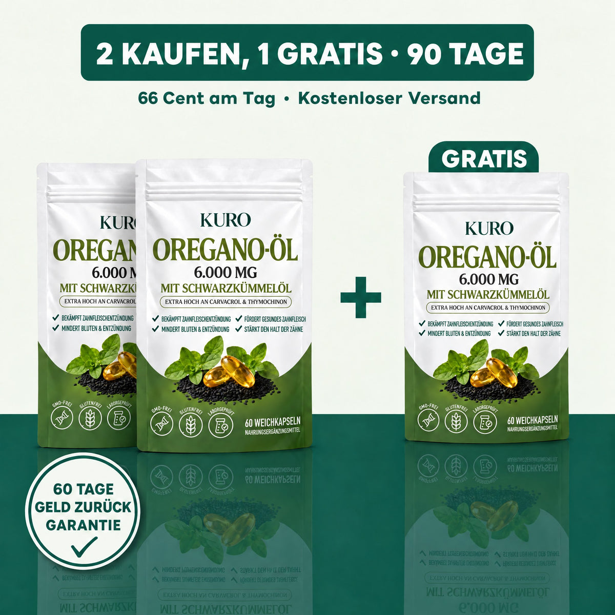 2 kaufen, 1 gratis, 90 Tage