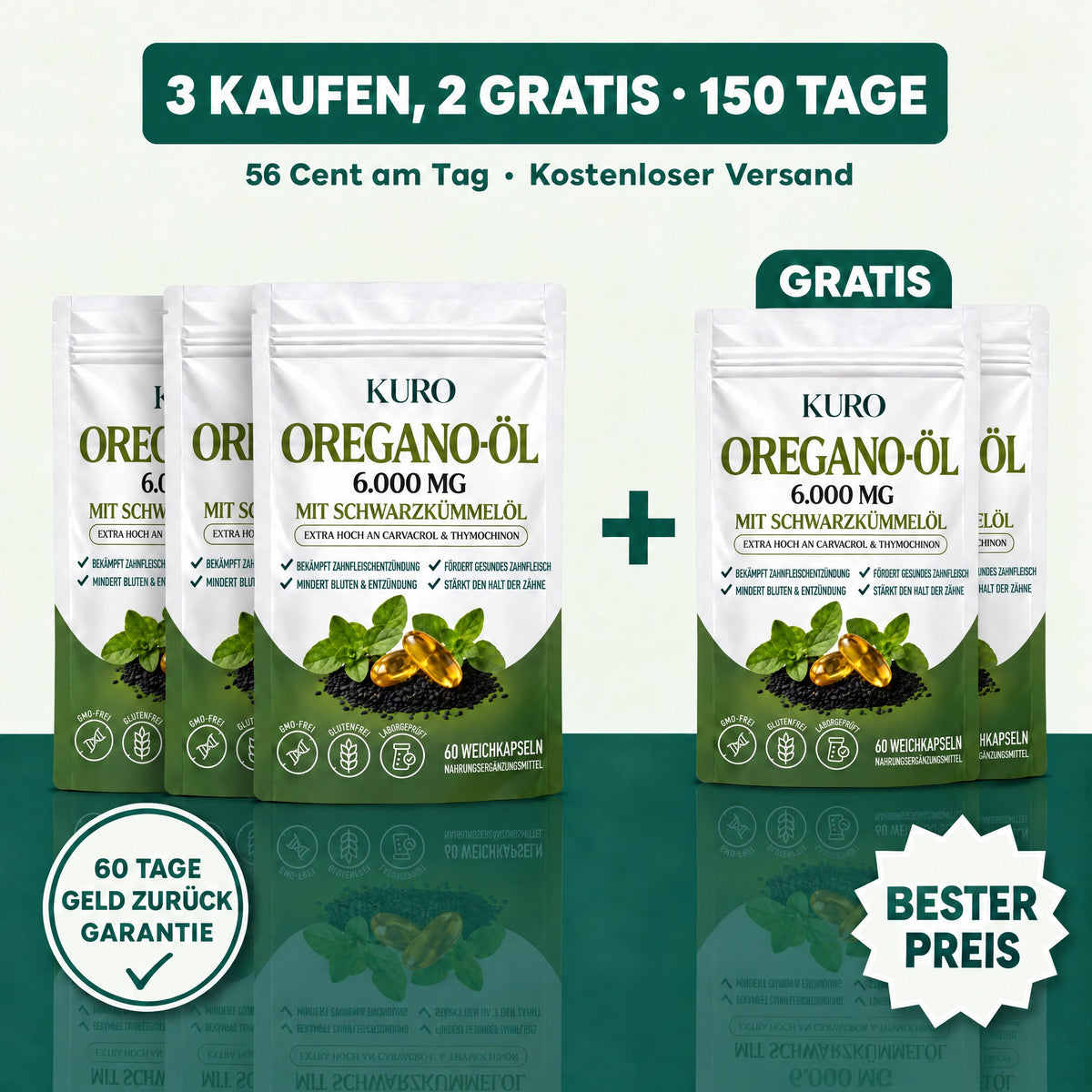 3 kaufen, 2 gratis, 150 Tage